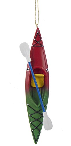 Red and Green Kayak Ornament for Christmas Tree