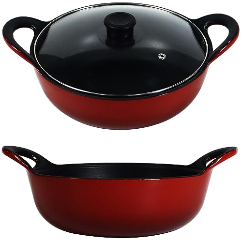 Red Cast Iron Balti Dish Pot