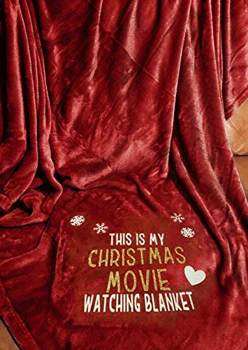 Red Christmas Blanket - Couples Xmas Movie Watching Quilt Gift