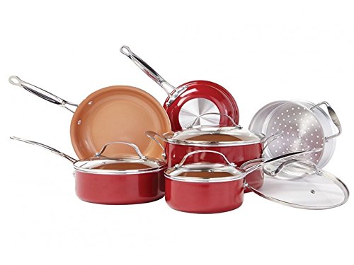 Red Copper 10 PC Cookware Set