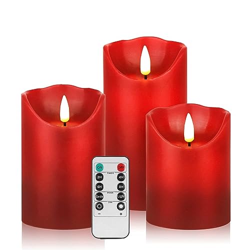 Red Flickering Flameless Candle Set
