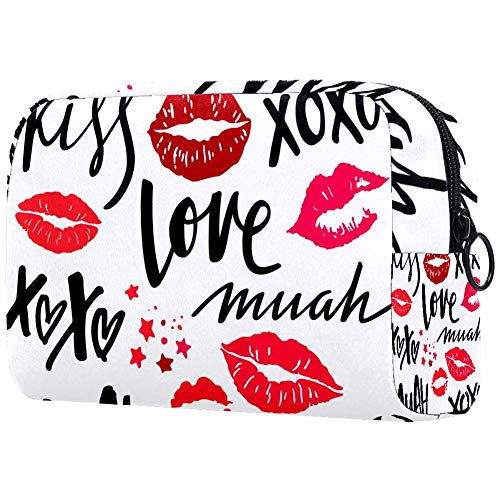 Red Lips Makeup Bag Cosmetic Travel Organizer