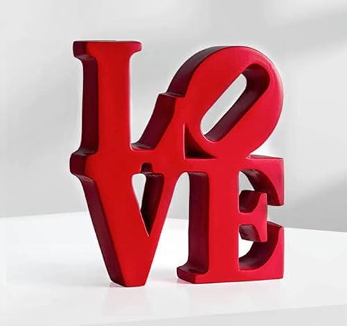 Red Love Sign and Sculpture: Romantic Home Decor Piece