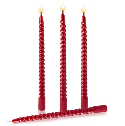 Red Metal Style Taper Candles