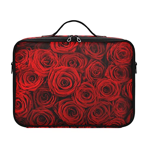 Red Rose Travel Makeup Train Case