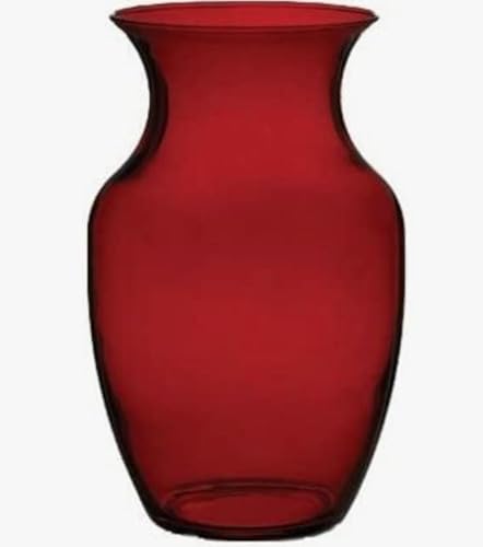 Red Tinted Rose Vase - Decorative Glass Flower Vase