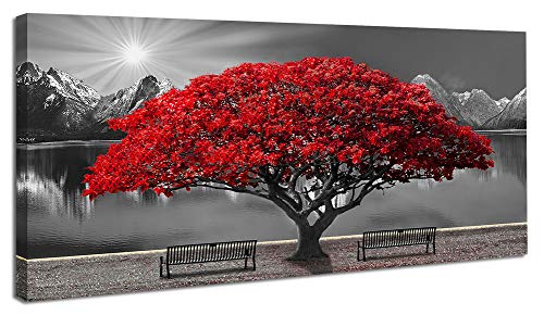 Red Tree Wall Art Canvas Print