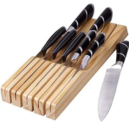 ENOKING Magnetic Knife Block with Acrylic Shield, Double Side  Kitchen Knife Holder without Knives- Acacia Wood Universal Knife Storage  Organizer with Powerful Magnet for Kitchen Counter: Home & Kitchen