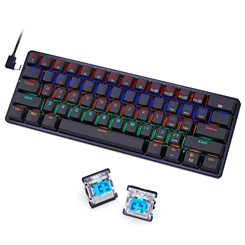 Redragon 60 Percent Mini Keyboard with Low Profile Blue Switches