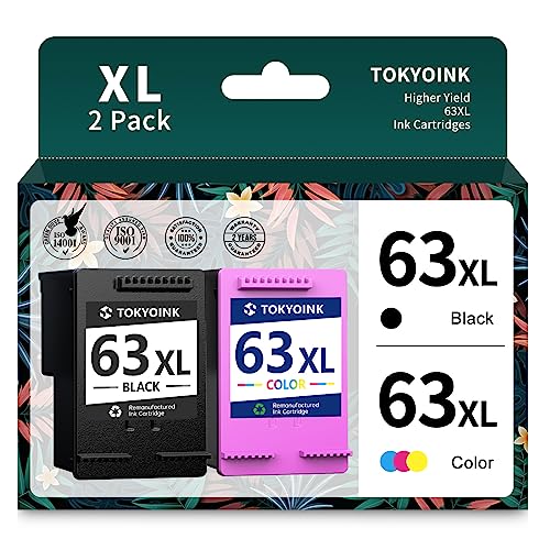 Remanufactured 63XL Ink Cartridges Combo Pack for HP Printers