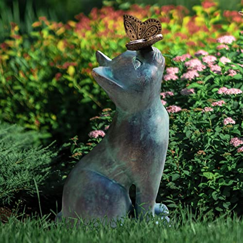 Resin Garden Landscape Kitten Statue Ornament Cat Animal Sculpture