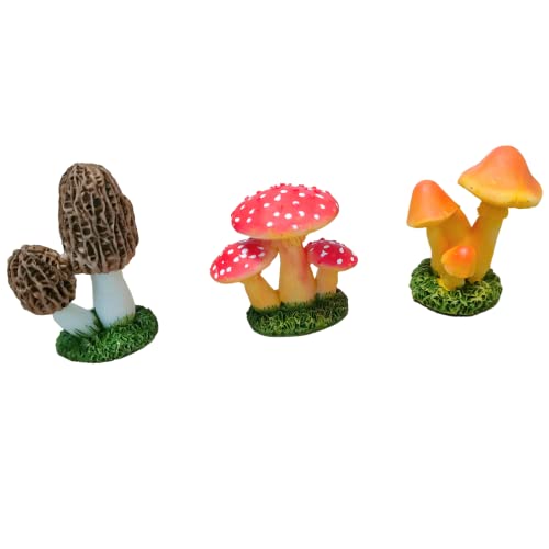Resin Miniature Mushroom Sculptures for Fairy Garden Decoration