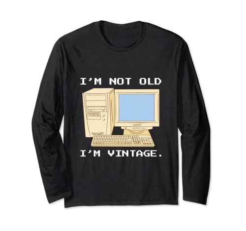 Retro Design Desktop Computer Long Sleeve T-Shirt