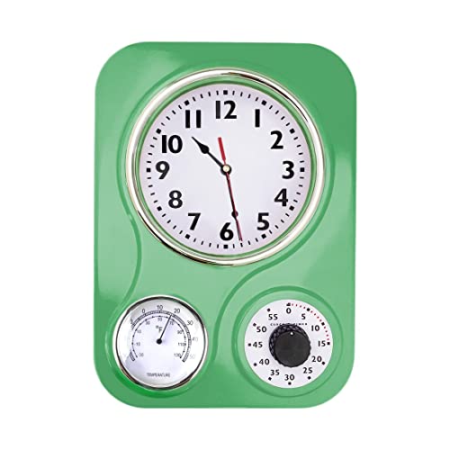 Retro Kitchen Clock with Temperature and Timer