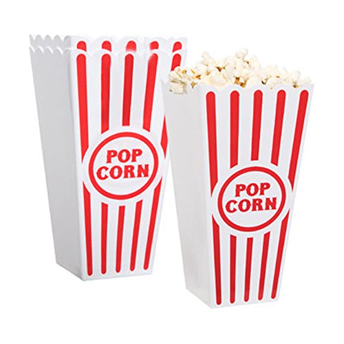 Retro Popcorn Containers for Movie Night (4 Pack)