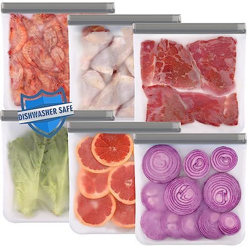 Reusable Gallon Freezer Bags - BPA Free Silicone, Leakproof Storage Bags