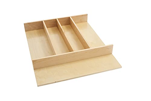 Rev-A-Shelf 4WUT-1 18.5-Inch x 22-Inch Trimmable Wooden Kitchen Drawer Divider Utility Holder Cutlery Tray Organizer Insert, Maple