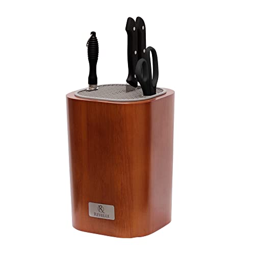 Revelle Acacia Knife Block Without Knives - Universal Storage with Detachable Top