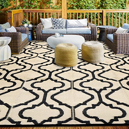 Reversible Waterproof Outdoor Rug for Patios Clearance - 9x12 Size