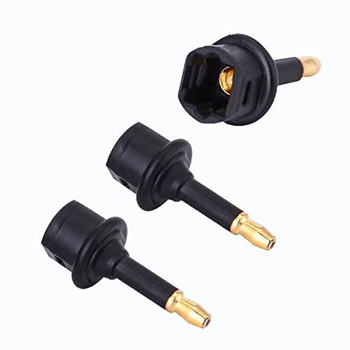 rgzhihuifz Digital Fiber Optic Toslink to 3.5mm Jack,Female to 3.5 mm Mini Male Optical Audio Connector Adapter（3pack）