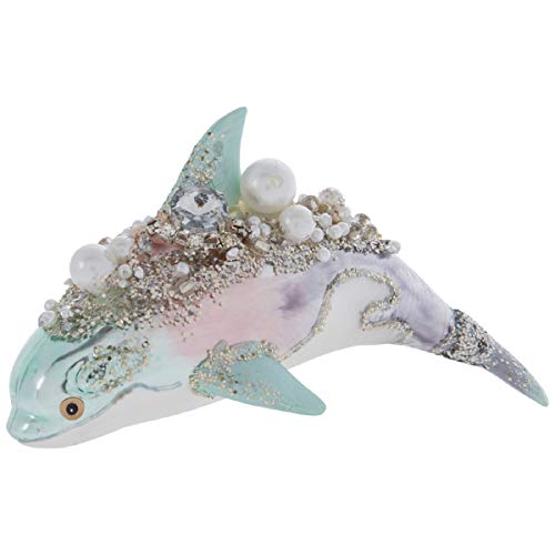 Rhinestone & Pearl Dolphin Christmas Ornament Set