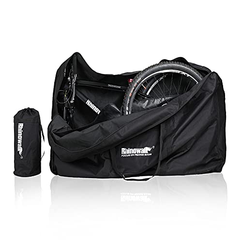 Rhinowalk Folding Bike Bag for 20/26 inch Folding BIkes - Waterproof Bicycle Travel Carrying Case Outdoors Bike Transport Bag for Cars Train Air Travel (Black 26inch)