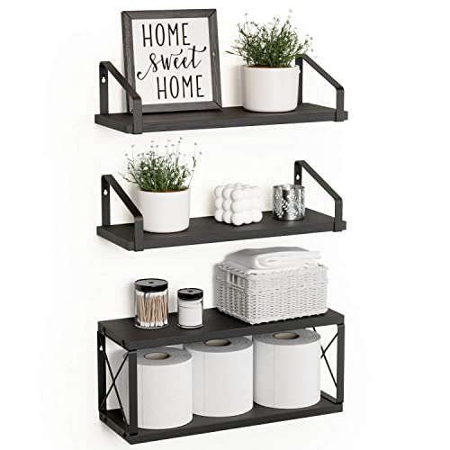 RICHER HOUSE 2-in-1 Floating Shelves Wall Mounted Set