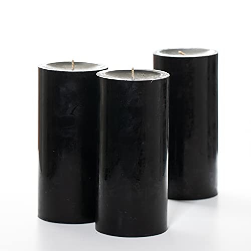 Richland Black Pillar Candles Set of 3