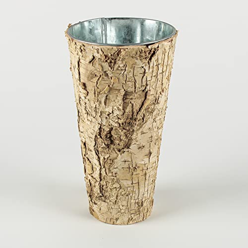 Richland Natural Birch Bark Wrapped Zinc Vase 9"