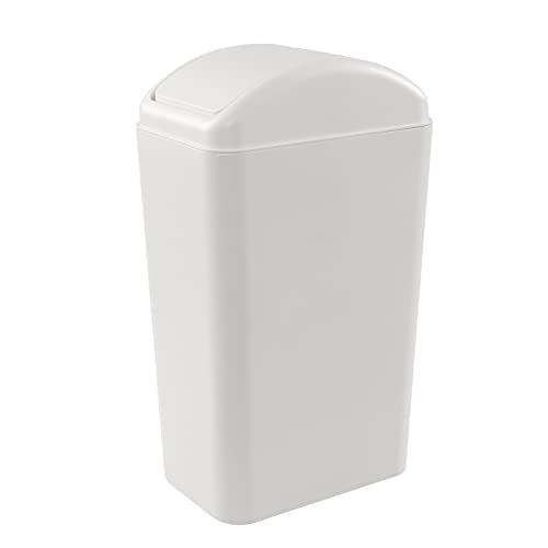 Rinboat Slim Swing Trash Can - 3.5 Gallon White