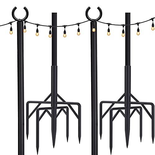 RINLAIN Outdoor String Light Poles 2 Pack