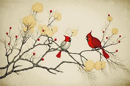 RMSGOZO Red Birds Canvas Poster