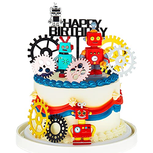 Robot Cake Toppers for Robot Themed Parties and Birthdays