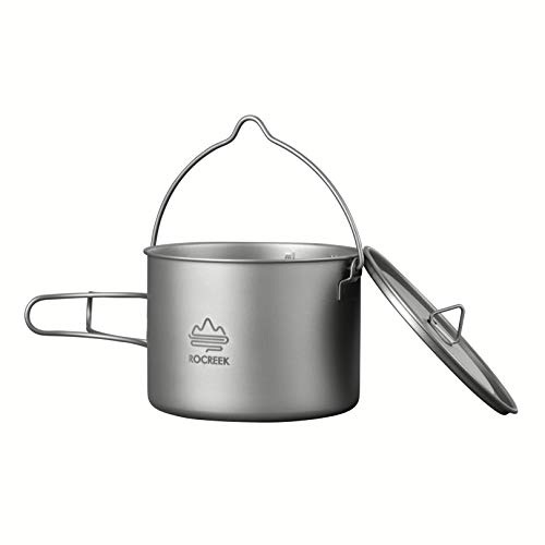 ROCREEK Titanium Pot for Backpacking Camping