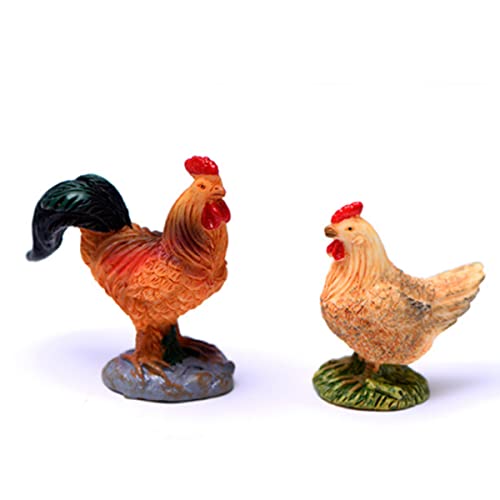 Rooster and Hen Fairy Garden Accessories