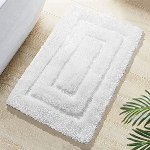 RORA White Bathroom Rugs Non Slip Small Bath Mat