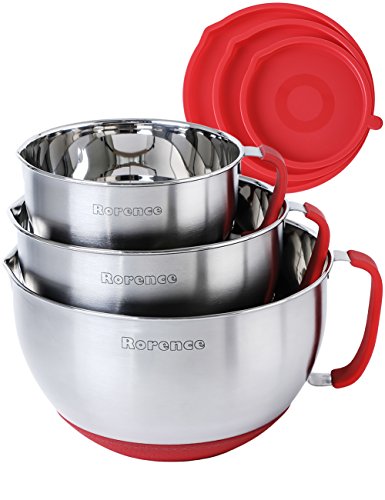 Rorence Stainless Steel Mixing Bowls with Lids Set
