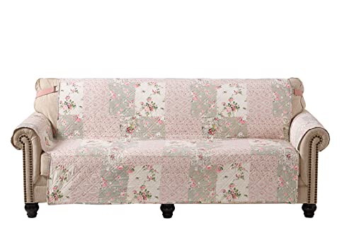 Traditional Rose and Sage Patchwork Couch Cover