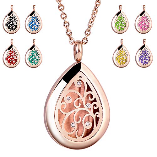 Rose Gold Aromatherapy Essential Oil Diffuser Necklace