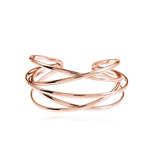 Rose Gold Cuff Bracelet for Women Girls