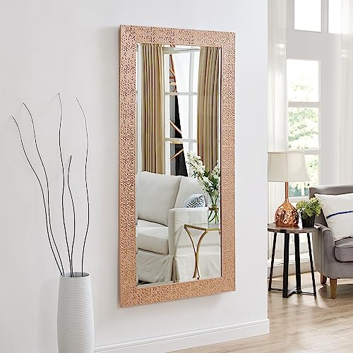 Rose Gold Full Body Oversized Mirror with Mosaic Frame