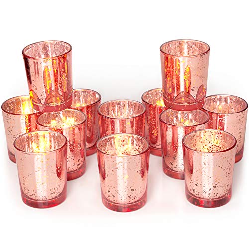 Rose Gold Votive Candle Holders Set