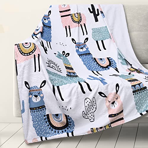 RosieLily Alpaca Llama Throw Blanket