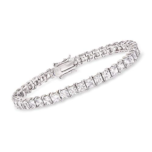 Ross-Simons 16.00 ct. t.w. Princess-Cut CZ Tennis Bracelet in Sterling Silver. 7 inches
