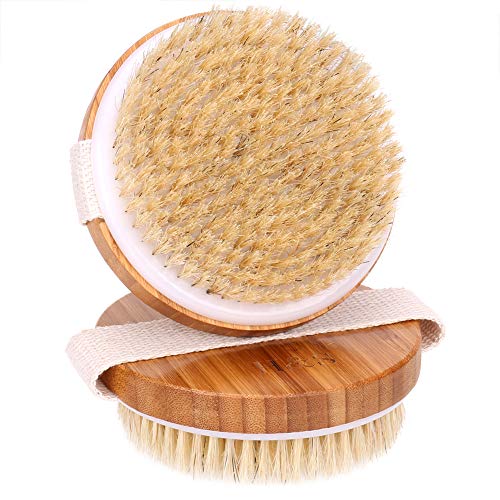 Round Body Brush for Skin Exfoliating - 2 Pcs - Cellulite Shower Skin Brushes