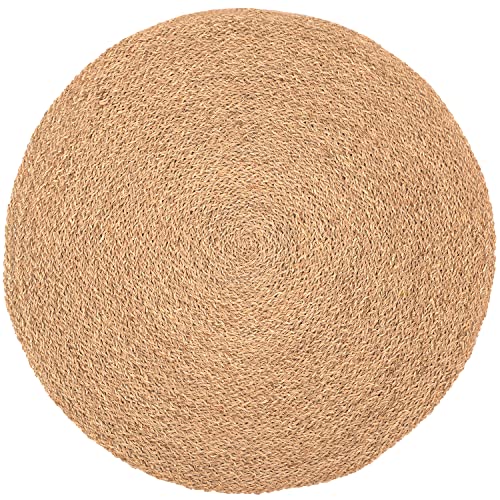 Round Seagrass Rug 3ft: Natural Jute Rug for Farmhouse Decor