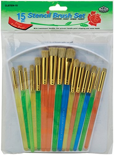Royal Brush Clear Choice Stencil Brush Deluxe Value Pack, Multicolor