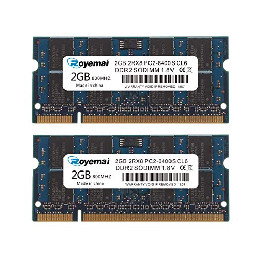 ROYEMAI 4GB Kit DDR2 800MHz Laptop Memory Upgrade