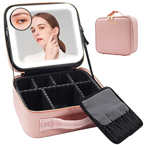 RRtide LED Lighted Makeup Bag with Mirror
