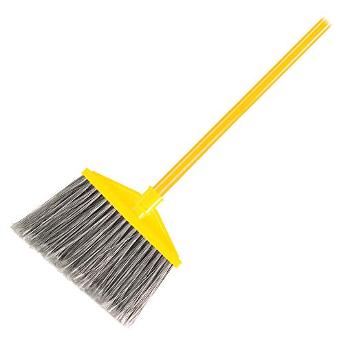 Rubbermaid Commercial Angled Broom, Yellow/Gray, Pack of 6